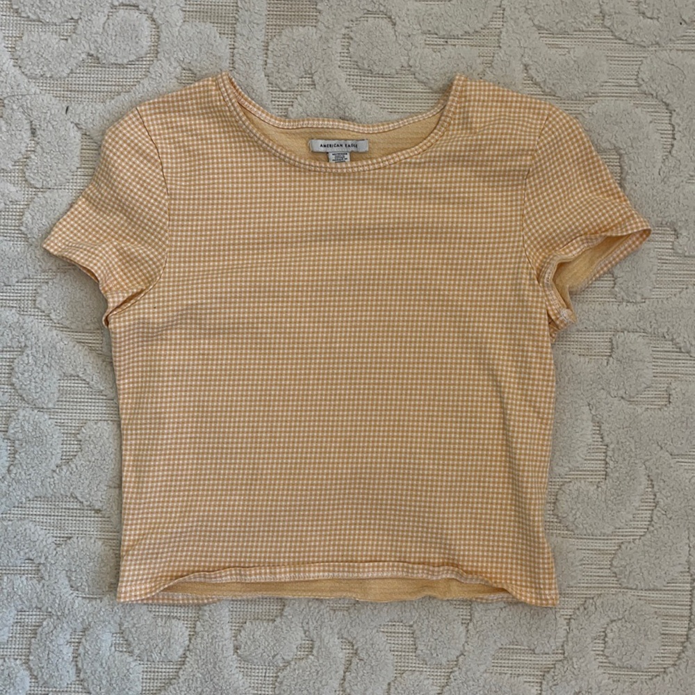 American eagle | yellow | plaid | crop top